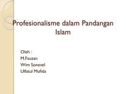 Profesionalisme dalam Pandangan Islam