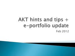 Faisal*s AKT hints and tips