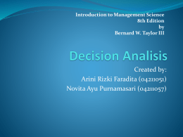 Decision Analisis - 04211057 NOVITA AYU PURNAMASARI