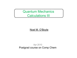 Overview of QM methods