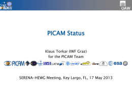 PICAM Status June 2011