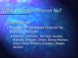 Powerpoint - Kappa Omicron Nu
