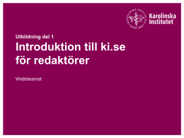 Introduktion till ki.se