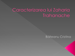 Caracterizare Zaharia Trahanache