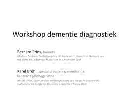 Dementie diagnostiek HA en POH, HKA workshop 30-10-2014