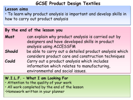 Product analysis