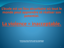 PowerPoint sur la violence et l`intimidation…