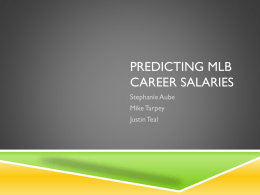 Predicting MLB Career Salaries