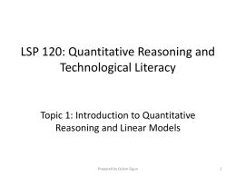 Introduction and Linear Models