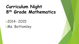 2014-2015 Curriculum Night Power Point Presentation