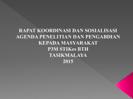 Agenda P3M 2015 - STIKes BTH Tasikmalaya
