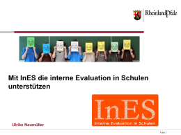 Projekt Interne Evaluation in Schulen