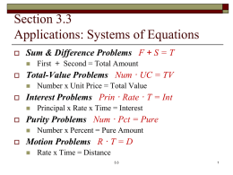 Solving Applications: Systems of Two Equations