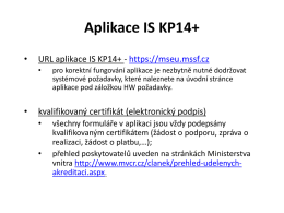 Aplikace IS KP14+