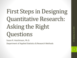 First Steps in Designing Quantitative Research: Asking the Right