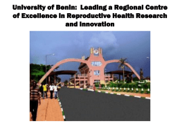 Presentation from University of Benin