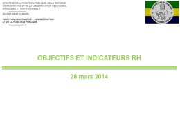 OBJECTIFS ET INDICATEURS RH 28 mars 2014
