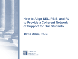 Aligning SEL, PBIS and Restorative Justice