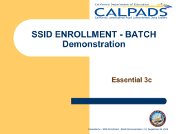 CALPADS Essential 3c Training Presentation v1.0