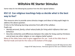 Wiltshire RE starter resources