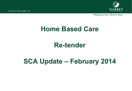 Home Based Care Re-Tender - Jo Parkinson SCC