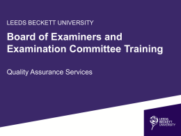Board of Examiners - Leeds Beckett University