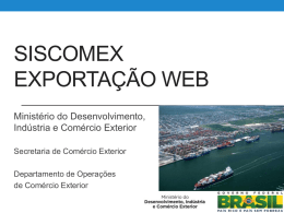 Siscomex Exportação web - Ministério do Desenvolvimento