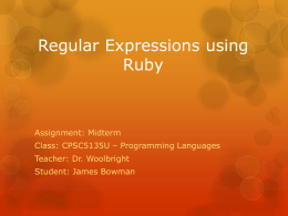 Regular Expressions using Ruby