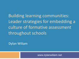 Building learning communities