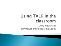 Using TALK in the classroom