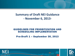 Presentation on Draft NEI Guidance Summary, Nov. 6, 2013