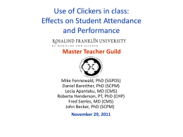 Use of Clickers in Class - Rosalind Franklin University