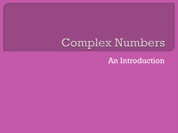Complex Numbers - Govt. PG College Una (HP)