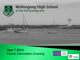 Student/Parent Information - Wollongong High School of the