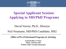 Applying to MD/PhD Programs