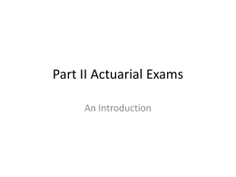 Part II Actuarial Exams
