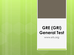 GRE (GRI)General Test