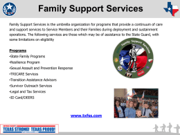 FSS Services Available for State Guard