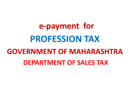e-payment for Profession Tax