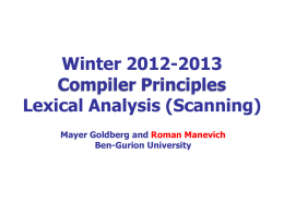 Lexical Analysis