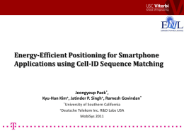 Cell-ID sequence matching - Networked Systems Laboratory