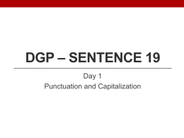 DGP – Sentence 19 - Northridge High School