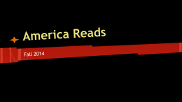 America Reads Orientation AY 15