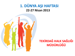 2013 1_D_nya A__ haftas_ - Tekirdağ Halk Sağlığı Müdürlüğü