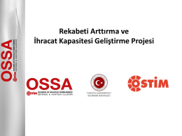 OSSA URGE Projesi - Küme Proje Yönetimi v2.0