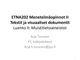 Luento2 - Jyväskylän yliopiston Koppa