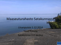 Maaseuturahasto Satakunnassa 2007-2013
