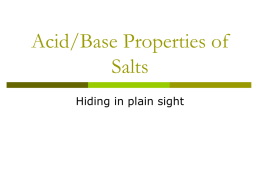 4a - Acid-Base Properties of Salts