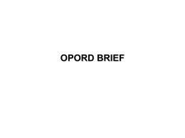 OPORD Brief format