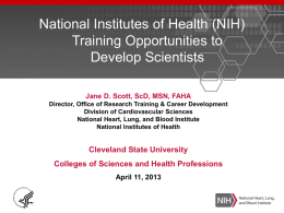 NIH Training Opportunities to Develop Scientists